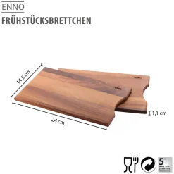 Frühstücksbrettchen ENNO, 2 Stück, Walnussholz