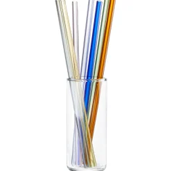 Glastrinkhalm FUTURE, 23 cm bunt 8 Stück mit Bürste