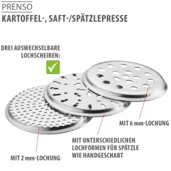 Kartoffel-, Saft- und Spätzlepresse PRENSO