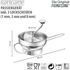 Passiergerät FLOTTE LOTTE®, inkl. 3 Lochscheiben (1 mm, 3 mm und 8 mm)