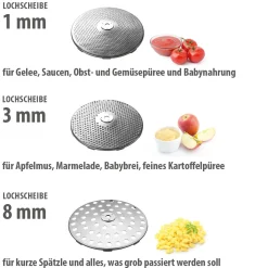 Passiergerät FLOTTE LOTTE®, inkl. 3 Lochscheiben (1 mm, 3 mm und 8 mm)