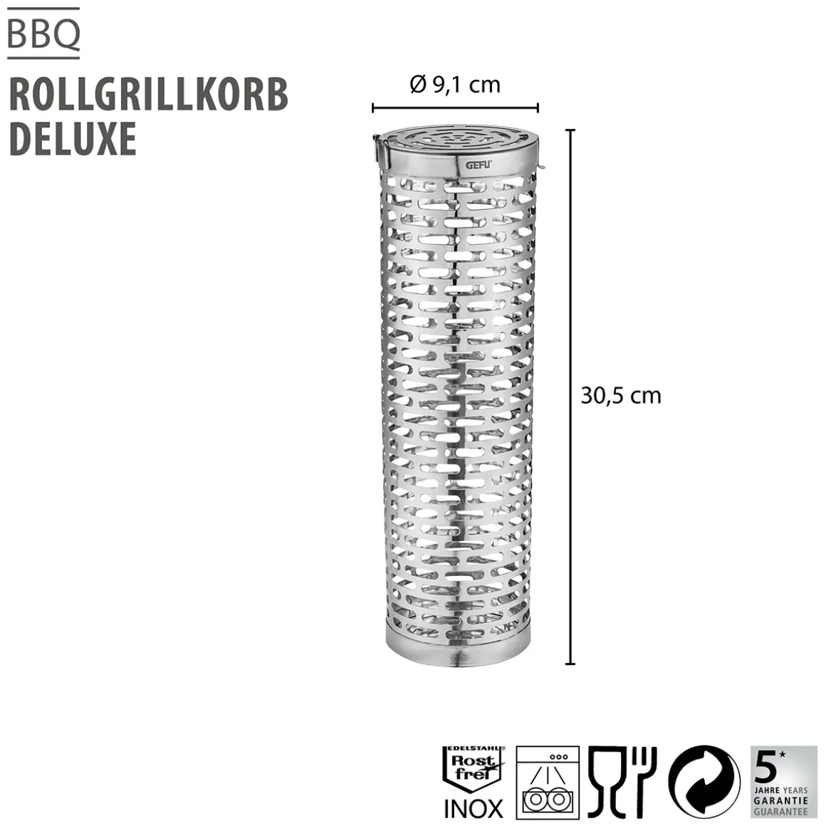 Rollgrillkorb Deluxe BBQ, 30,5 cm