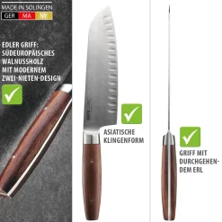 Santokumesser ENNO, 18 cm Kullenschliff