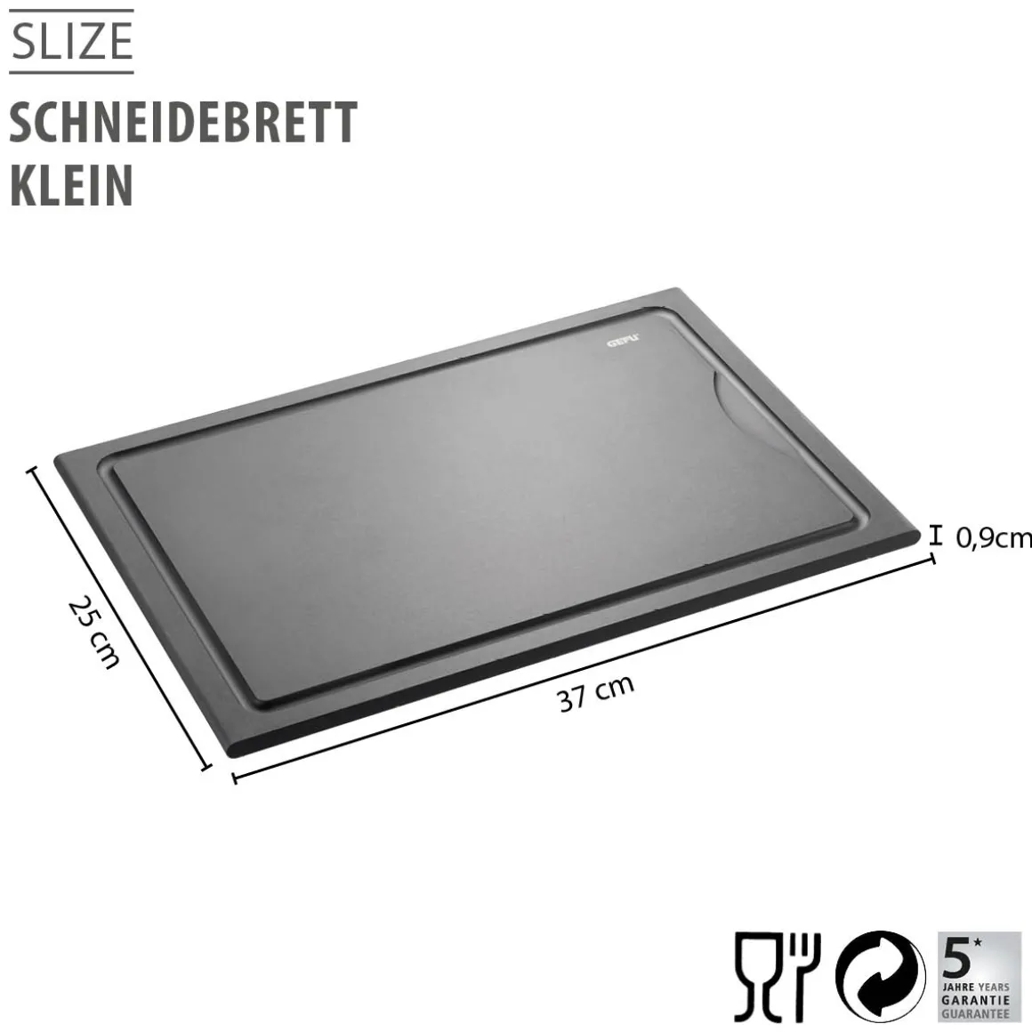 Schneidebrett SLIZE, groß mit Saftrille