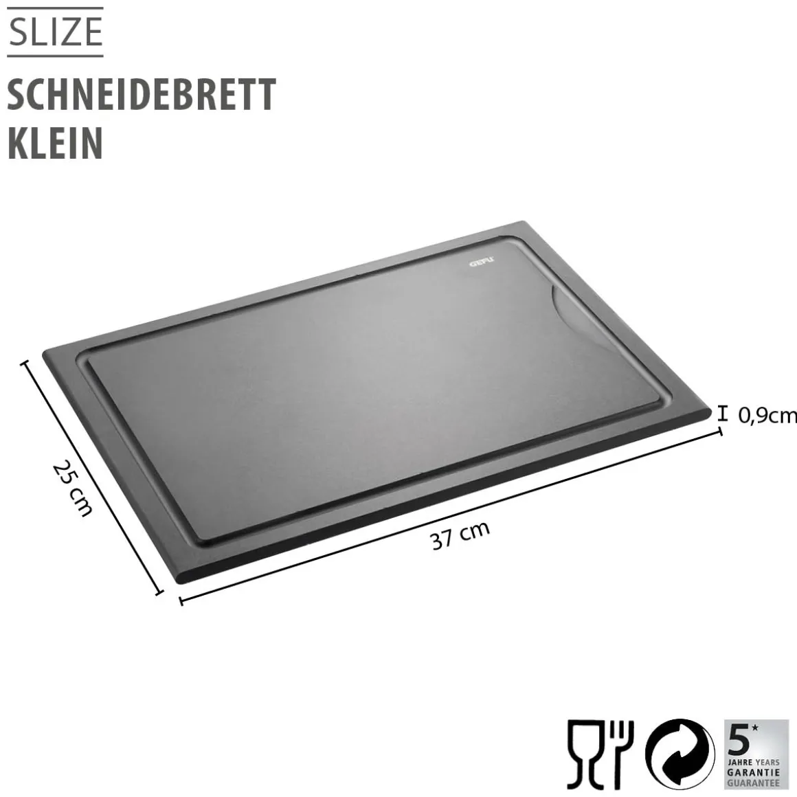 Schneidebrett SLIZE, mittel mit Saftrille