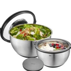 Schüssel-Set mit Spritzschutzdeckel MUOVO, 2 Stück
