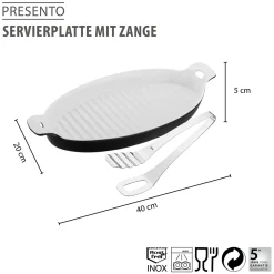 Servierplatte mit Zange PRESENTO