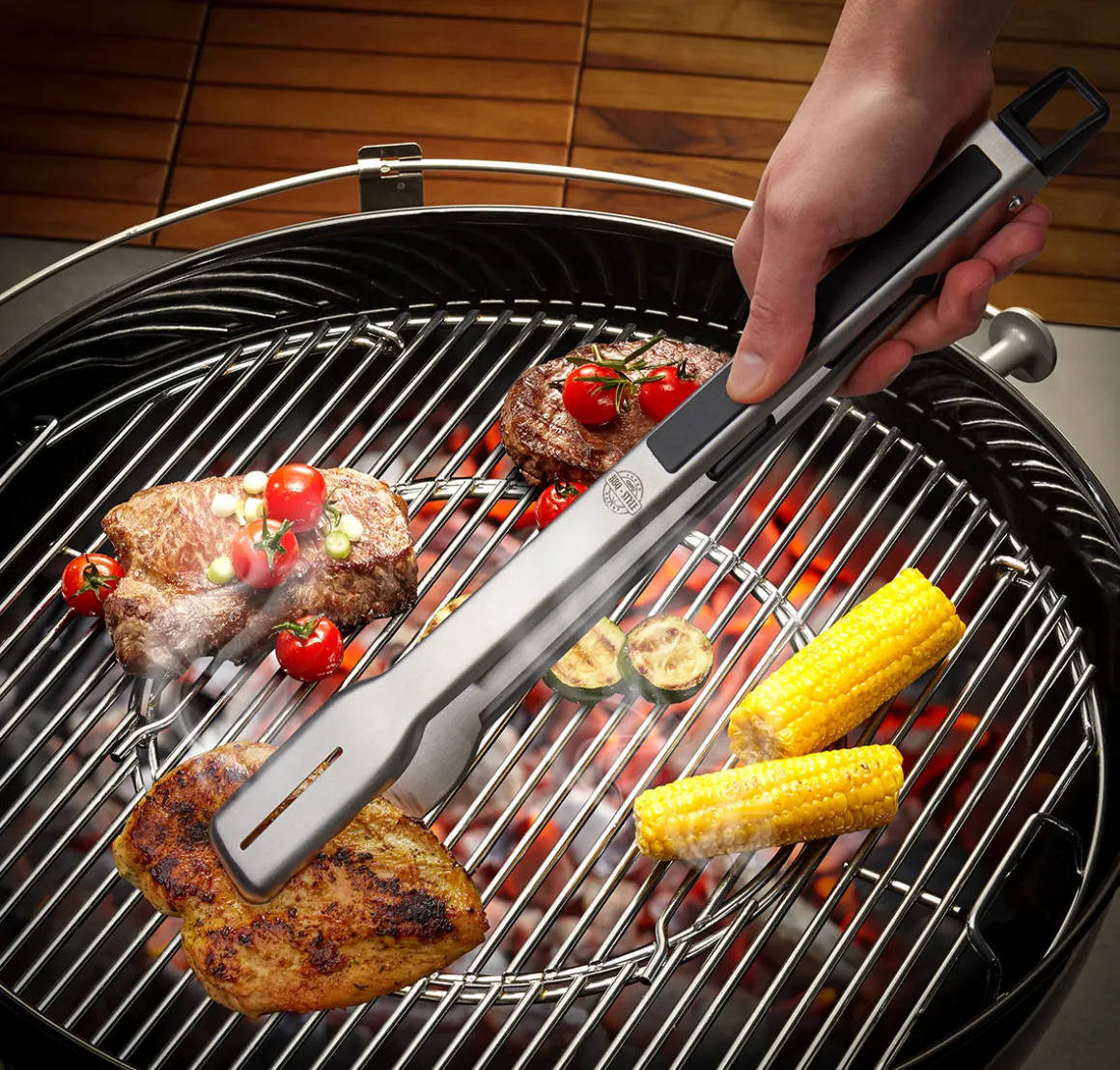 Set: Grillzange BBQ + Grillhandschuh BBQ