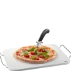 Set: Pizzastein DARIOSO mit Gestell + Pizzaschneider + Pizza-Schieber