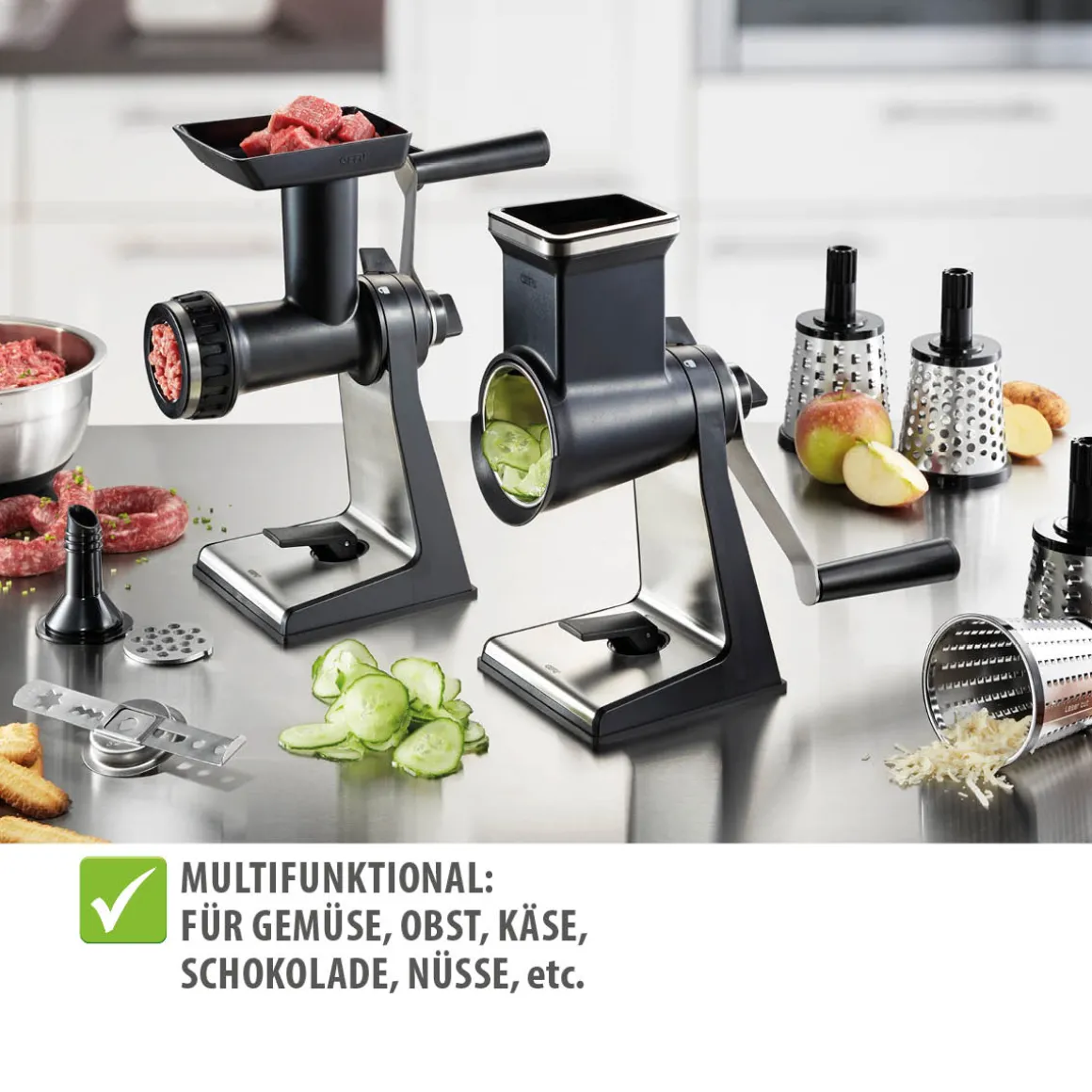 Set: Trommelreibe + Fleischwolfvorsatz TRANSFORMA®