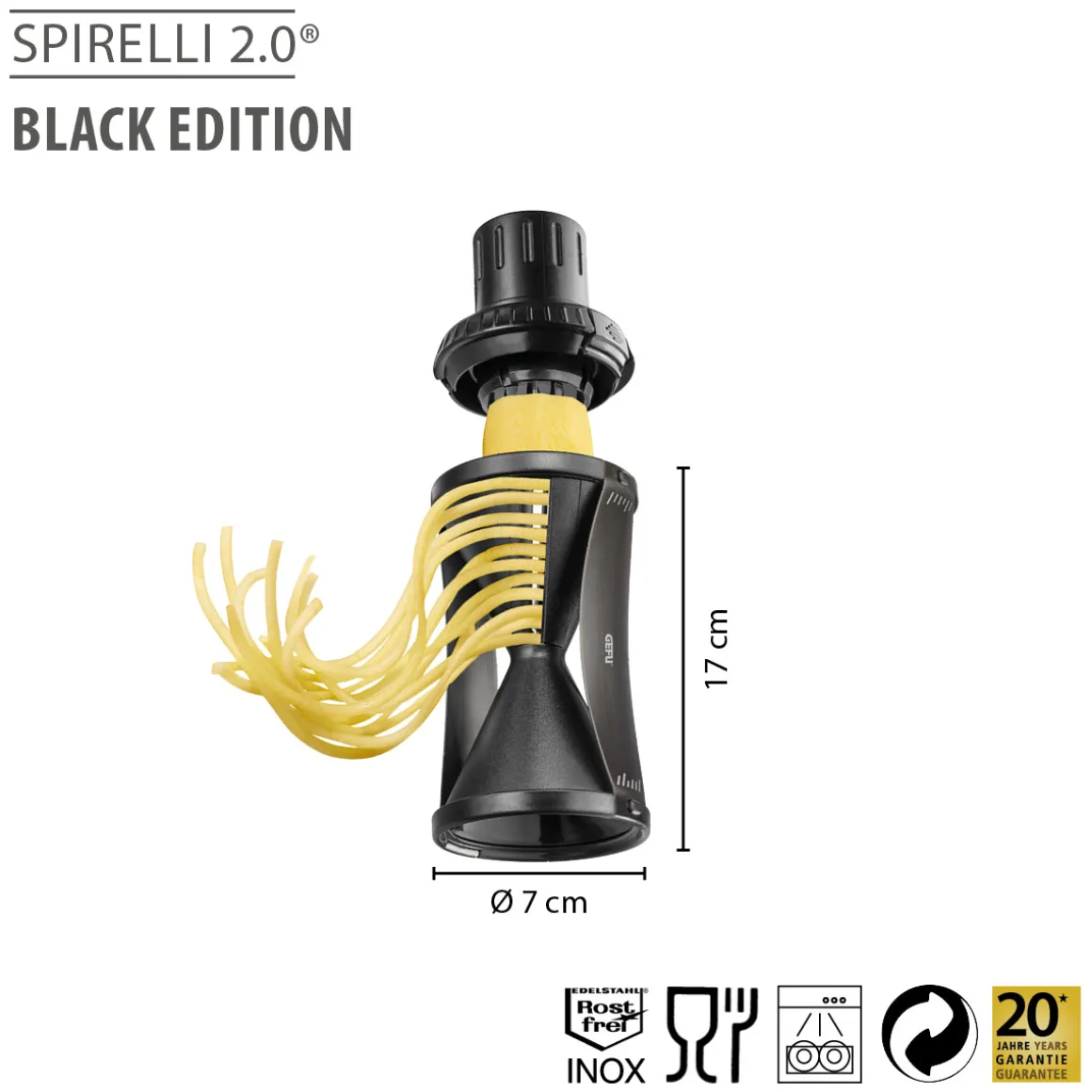 Spiralschneider SPIRELLI® 2.0 BLACK EDITION inkl. Reinigungsbürste