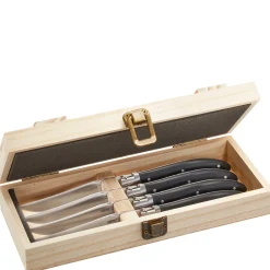 Steakmesser-Set BASCO, 4 Stück in edler Kiefernholz-Box