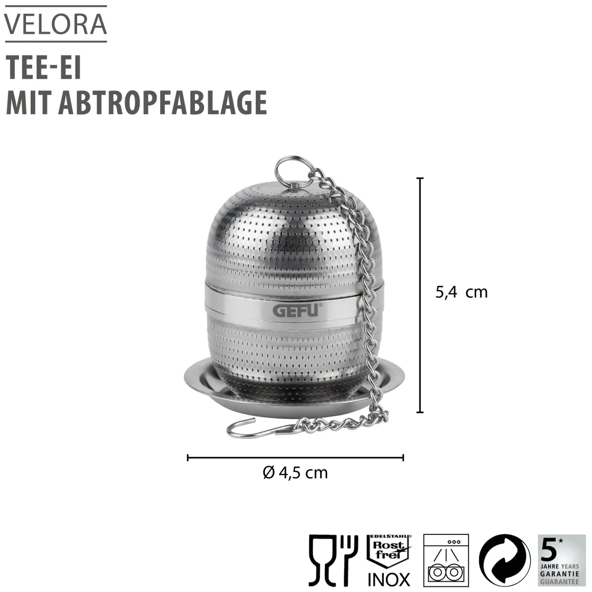 Tee-Ei mit Abtropfablage VELORA