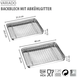 Universalblech mit Abtropfgitter VARIADO, 31,5 cm