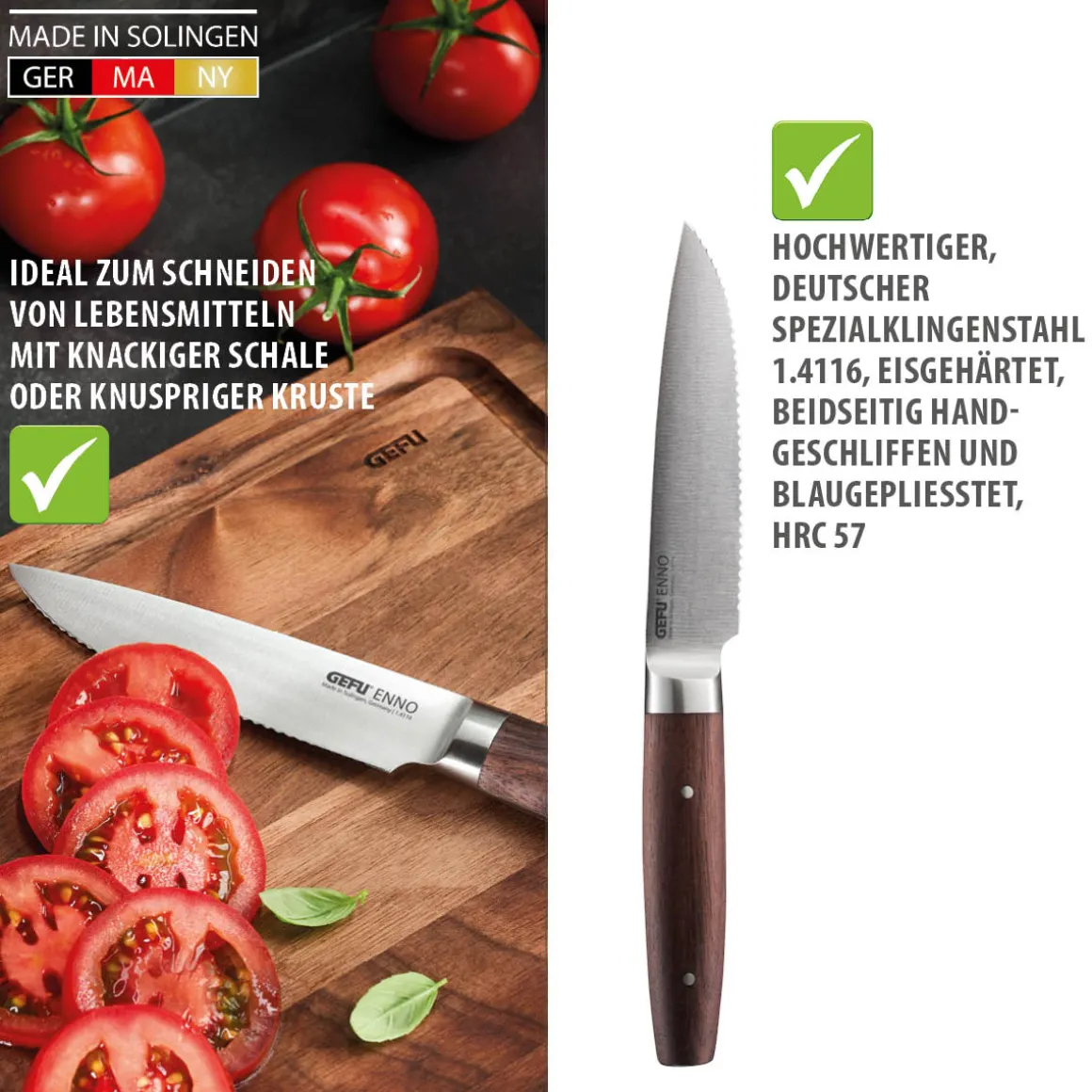 Universalmesser ENNO, 11,5 cm Wellenschliff