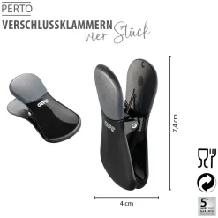 Verschlussklammern PERTO, 4 Stück