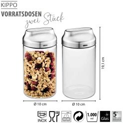 Vorratsdosen KIPPO, 1.000 ml, 2 Stück