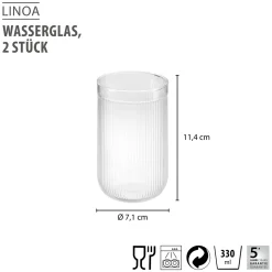Wasserglas LINOA, 330 ml, 2 Stück