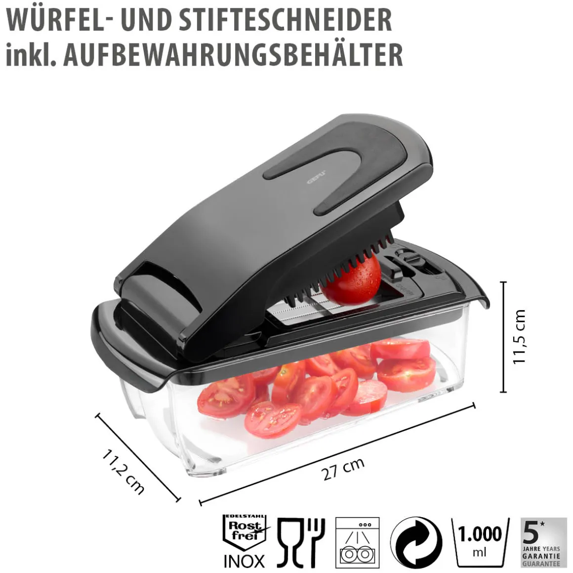 Würfel- und Stifteschneider inkl. Aufbewahrungsbehälter